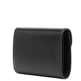 セリーヌ トリオンフ スモール フラップウォレット 三つ折り財布 ブラック レザー レディース CELINE 【中古】